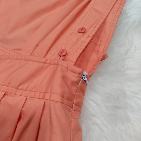 Soolinen Vintage-Inspired Retro 50s Pleated Skirt Adjustable Straps Coral M - Picture 8 of 12